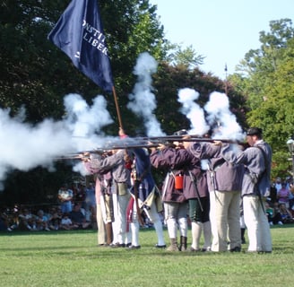 Revolutionary war reenactment at Williamsburg VA
