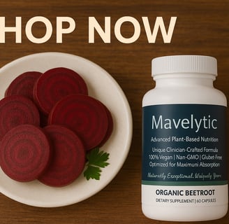 Mavelytic Beetroot Supplement with sliced beets