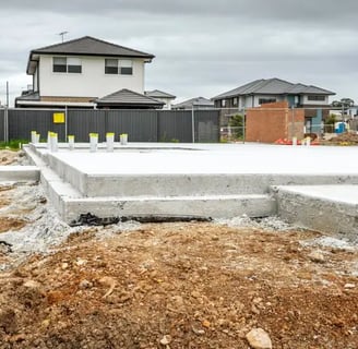 a concrete slab foundation foundation for a house