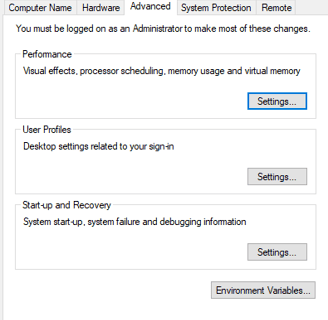 a computer screen showing the system's settings