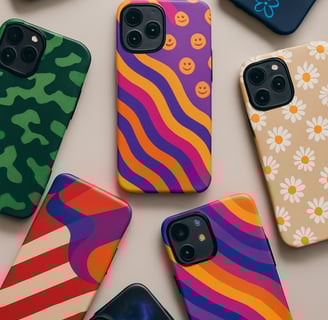 BackBuzz mobile cover on phone held in hand with bright background – lifestyle view