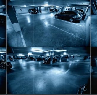 Remote CCTV UK camera monitors a UK car park, offering live security to prevent vandalism and theft.
