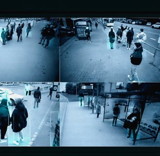 High-definition footage from remote CCTV showing intruder detection in real time