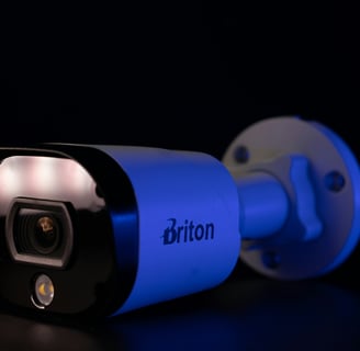 Night-time view of a CCTV camera capturing clear footage with infrared technology