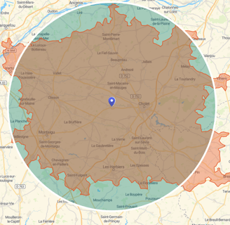 ZONE DE CHALANDISE pour prestations sur site