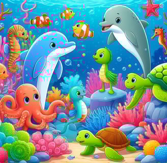 a group of sea life in the ocean
