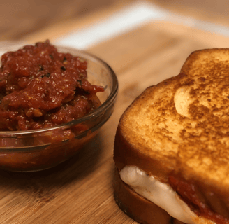 marinara sauce with sandwich