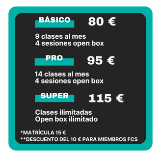 Tarifas vory crossfit precios