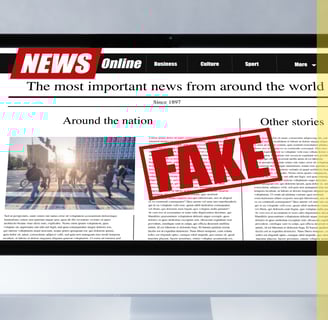 a computer screen with fake fake fake news on it