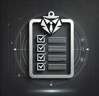 a clipping of a clipboard with a suit and tie