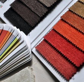 a table with a bunch of different color schemes