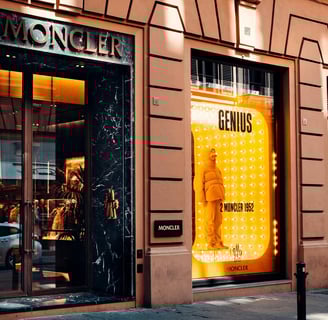 Moncler store front somewhere in Europe