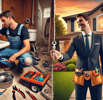 a man in a suit and tie is holding a wrench