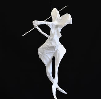 mobile sculpture papier personnage mouvement