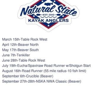 kayak fishing schedule for northwest arkansas