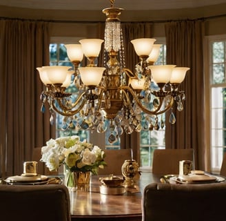 Home decor with brass lighting accents, adding a touch of sophistication to the room