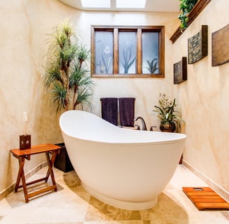 A beautifully remodeled small bathroom showcasing space-saving design ideas from Regal Touch Home.