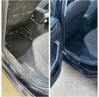 Avant après détachage voiture