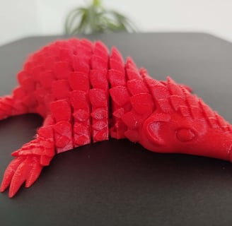 Close up of 3D printed Pangolin