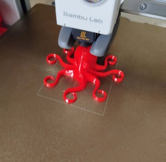 A 3D printer printing an octopus
