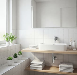 imagen de un baño limpio y ordenado
