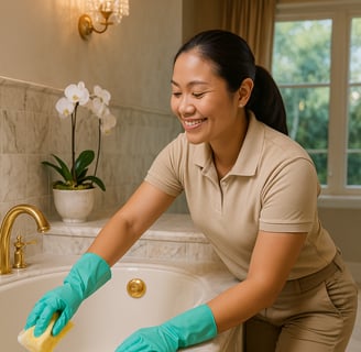 Professional Airbnb cleaning service by Dust Be Gone creating spotless bathroom in Phoenix vacation