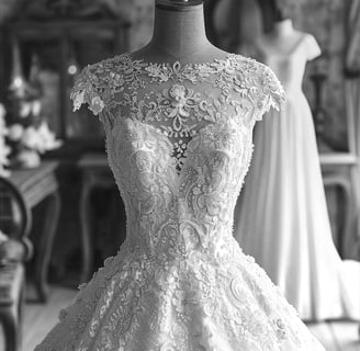 a wedding dress on a mannequine mannequinequine