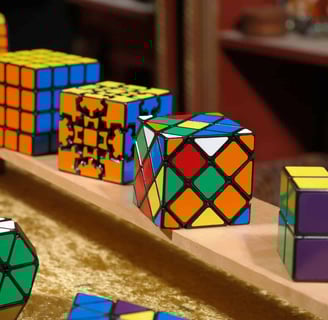 diversos cubos mágicos desconhecidas