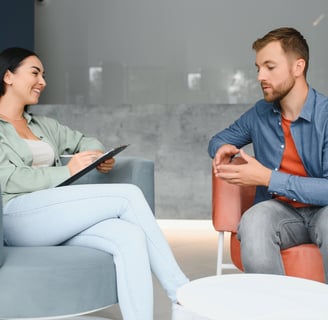 Young man in therapy