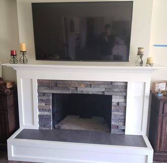 PAINTING CUSTOM FIREPLACE AFTER MEDFORD OREGON