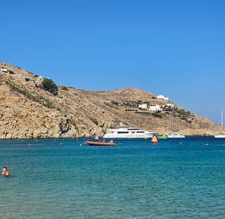 Beach in the Jackie O Beach Club Mykonos