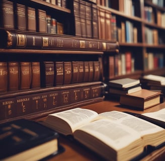 MacBook Air beside gold-colored study lamp and spiral books