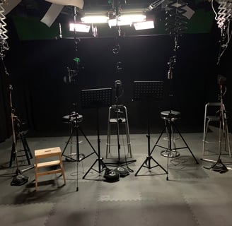 blacked out studio
