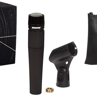 Shure SM57 Cardioid Dynamic Instrument Microphone w/A25D Mic Clip, Storage Bag