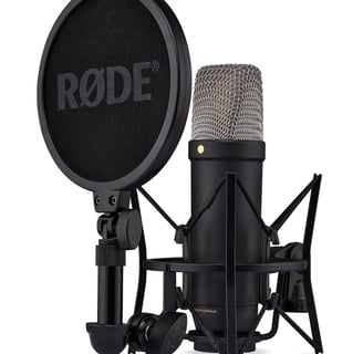 Rode NT1 5th Generation Condenser Microphone with SM6 Shockmount and Pop filter, Black