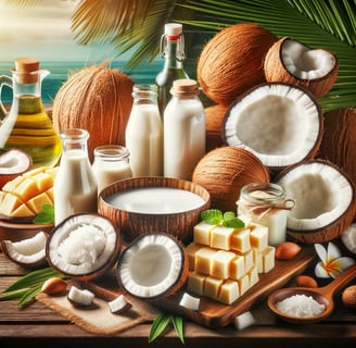 a variety of different types of coconut oil
