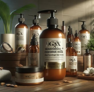 a variety of products that include coconut oil, coconut oil, and other ingredients