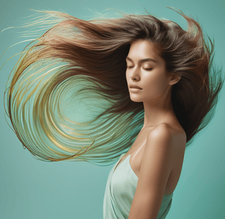 a woman with long hair and a flowing hair