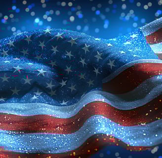 a flag with stars and a flag on it