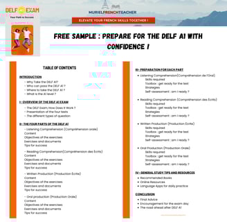 DELF A1 Guide Free Sample