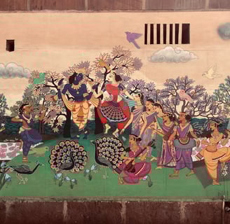 Art on the wall of Vrindavan