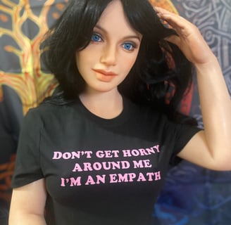 Irontech sex doll wearing a tee