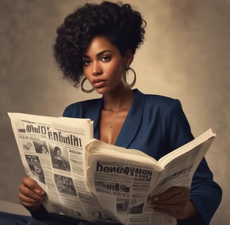 man in black polo shirt holding newspaper
