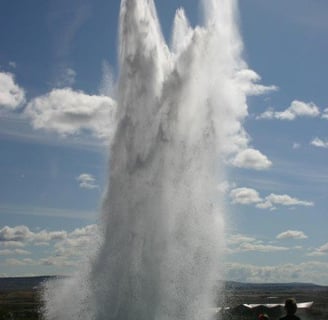 Strokkur erupting at Geysir