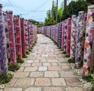 Kimono Forest at Arashiyama Station in Kyoto