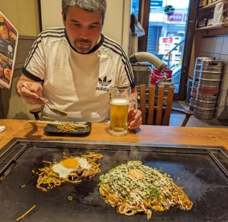 Okonomiyaki in Osaka