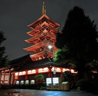 Senso Ji Temple in Asakusa Tokyo at night