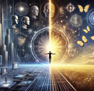 a jornada do ser humano em transcender o ego e alinhar-se ao propósito universal