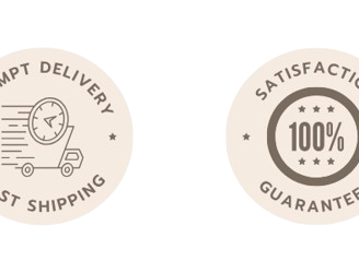 Trust badge symbol indicating secure shopping, verified quality, prompt delivery and satisfaction