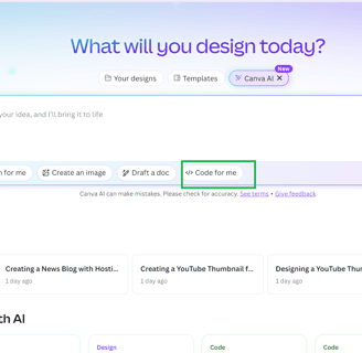 canva ai code generator